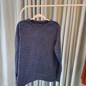 Banana Republic arctic fleece Men's Heathered Blue Crewneck Sweatshirt